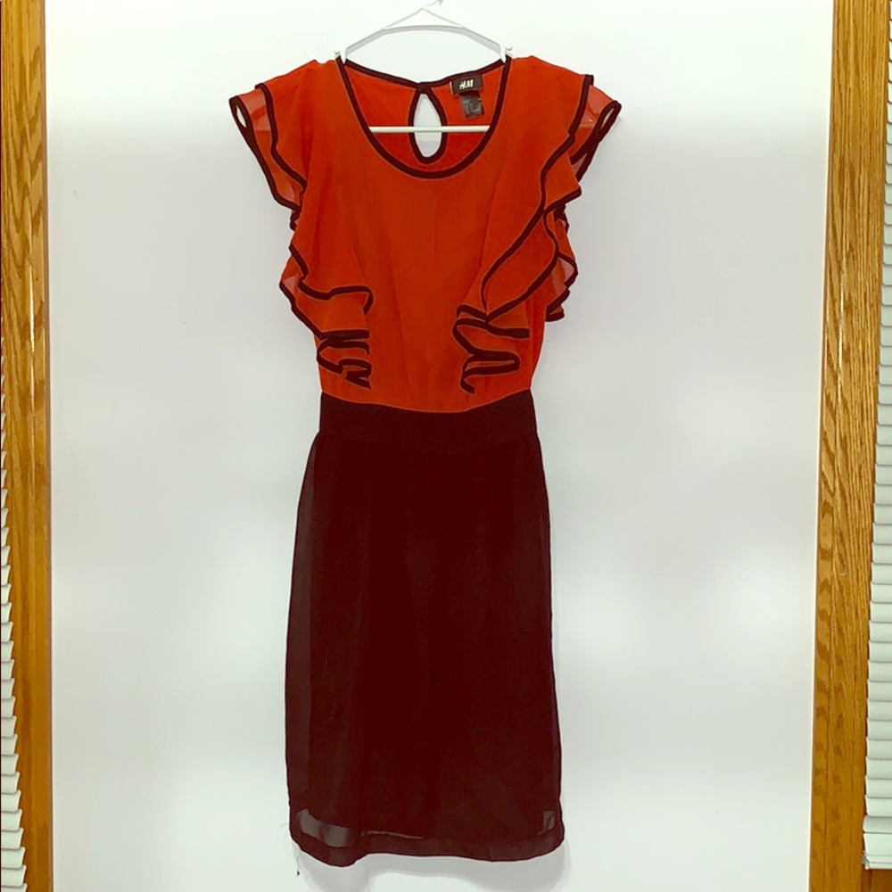 H&M Red and Black Dress